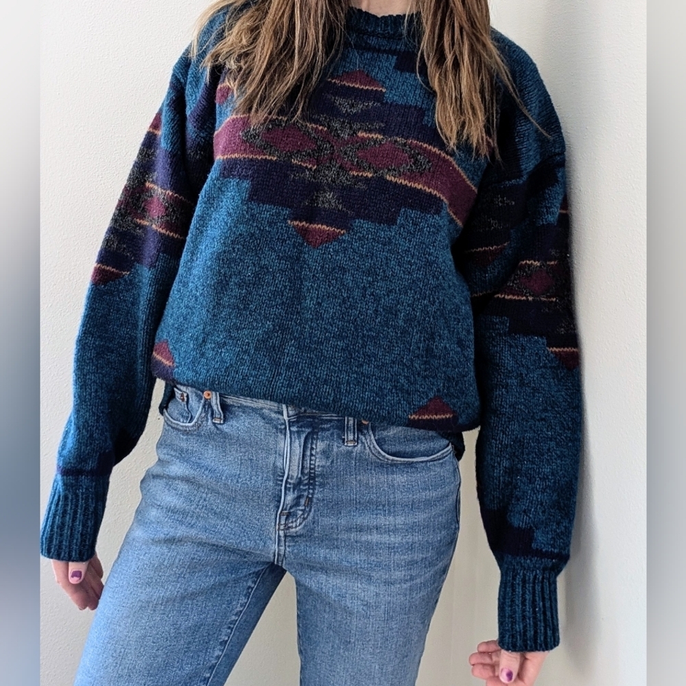 Eddie Bauer Southwest Patterned Wool Sweater